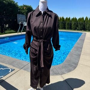 NWT ANTONIO MELANI Tie Wast Size 2 Brown Button Dress